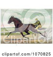 Poster, Art Print Of Man Racing A Horse On A Two Wheel Sulky