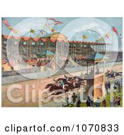 Poster, Art Print Of Excited Crowds Watching A Horse Race At The Brighton Beach Race Course In New Jersey