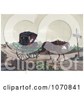 Poster, Art Print Of An Exhausted Horse Pulling Deacon Jones In A Carriage While A Man In A Horsedrawn Sulky Quickly Gains On Them In The Background