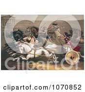 Poster, Art Print Of Man And Two Women Racing Chariots