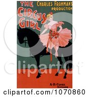Poster, Art Print Of A Blond Woman Sitting On A Black Horse In The Circus Girl By Charles Frohman