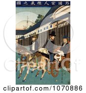 Poster, Art Print Of People In Japan Riding Carriages