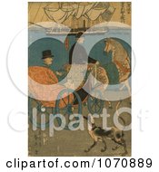 Poster, Art Print Of Man In A Carriage A Dog Alongside