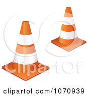 3d Orange Road Construction Cones