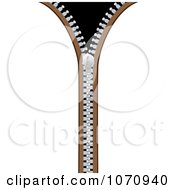 Clipart 3d Zipper On White Fabric Royalty Free Vector Illustration