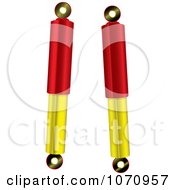 Clipart 3d Red And Gold Shock Absorbers Royalty Free Vector Illustration by michaeltravers