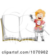 Clipart Prince Over An Open Story Book Royalty Free Vector Illustration