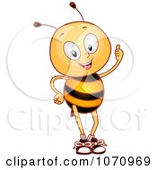 Clipart Bee Student Holding A Thumb Up Royalty Free Vector Illustration