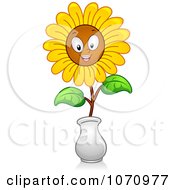 Poster, Art Print Of Happy Sunflower In A Face