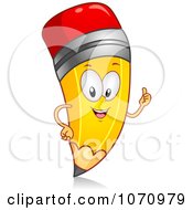 Clipart Thumbs Up Pencil Character Smiling Royalty Free Vector Illustration