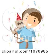 Poster, Art Print Of Birthday Boy Holding A Ferret