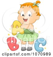 Poster, Art Print Of Baby Girl With Abc