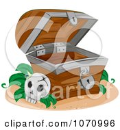 Poster, Art Print Of Skull By An Empty Treasure Chest