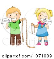 Poster, Art Print Of School Kids Holding Long And Short Ropes And Signs