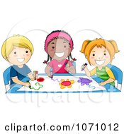 Poster, Art Print Of Group Of Preschoolers Coloring