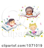 Poster, Art Print Of School Kids Resting On Books