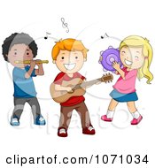 Poster, Art Print Of Preschool Kids Playing Instruments