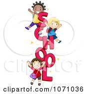 Poster, Art Print Of Preschool Kids With The Word School