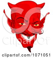 Poster, Art Print Of Red Devil Face With A Goatee