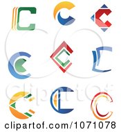 Clipart Colorful Letter C Logos Royalty Free Vector Illustration