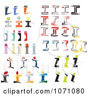 Clipart Colorful Letter I Logos Royalty Free Vector Illustration