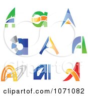 Clipart Colorful Letter A Logos Royalty Free Vector Illustration
