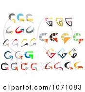 Clipart Colorful Letter C And G Logos Royalty Free Vector Illustration