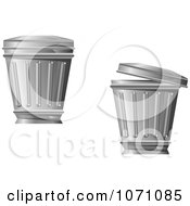 Clipart 3d Tin Trash Cans Royalty Free Vector Illustration by Vector Tradition SM