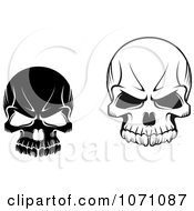 Poster, Art Print Of Black And White Evil Skulls