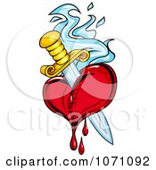 Clipart Knife Through A Bleeding Heart Royalty Free Vector Illustration