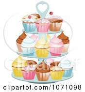 Poster, Art Print Of 3d Stand With Colorful Cupcakes