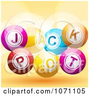 Poster, Art Print Of 3d Jackpot Lottery Balls And Flares On Orange