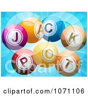 Poster, Art Print Of 3d Jackpot Lottery Balls And Flares On Blue