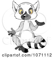 Clipart Cute Lemur Sitting And Gesturing Royalty Free Vector Illustration by Pushkin