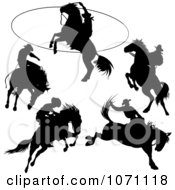 Poster, Art Print Of Rodeo Cowboy And Horse Silhouettes