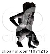 Clipart 3d Creepy Dark Evil Vampiress Crouching Royalty Free CGI Illustration by Ralf61