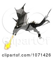 Clipart 3d Fantasy Black Fire Breathing Forktail Dragon 1 Royalty Free CGI Illustration by Ralf61 #COLLC1071426-0172