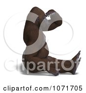 Clipart 3d Gorilla Looking Out 1 Royalty Free CGI Illustration