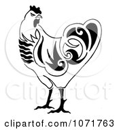 Clipart Black And White Sketched Chicken Royalty Free Illustration