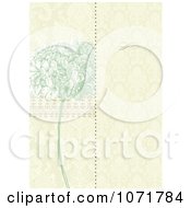 Poster, Art Print Of Green Lilac And Beige Damask Floral Invitation With Copyspace