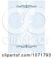 Poster, Art Print Of Blue Damask Floral Invitation Background With Rules