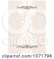 Poster, Art Print Of Pastel Pink Damask Floral Invitation With Copyspace And Rules