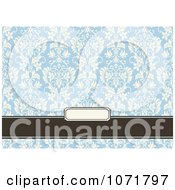 Poster, Art Print Of Blue And Brown Floral Damask Invitation With Copyspace 3