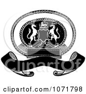 Clipart Vintage Black And White Banner Crest Royalty Free Vector Illustration