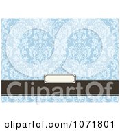Clipart Blue And Brown Floral Damask Invitation With Copyspace 4 Royalty Free Vector Illustration