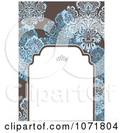 Poster, Art Print Of Blue And Brown Floral Damask Invitation With Copyspace 2