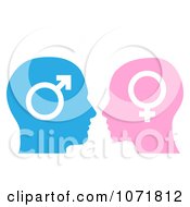 Clipart Male And Female Gender Symbol Faces In Profile Royalty Free Vector Illustration by AtStockIllustration