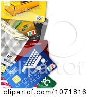 Poster, Art Print Of 3d Credit Cards With Copyspace