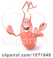 Clipart 3d Happy Shrimp 2 Royalty Free CGI Illustration