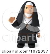 Clipart 3d Nun Waving Royalty Free CGI Illustration by Julos